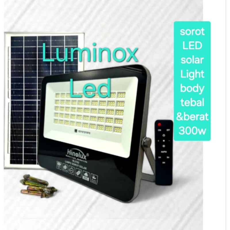 lampu sorot solar light hinolux 100watt 300w 200watt / tembak led panel surya 100w 200w 300watt outd