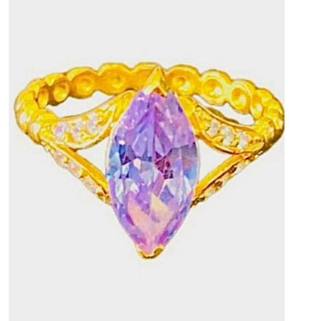 Cincin Emas ASLI 16K(karat)/Cap 700 Cincin Mata Lilac