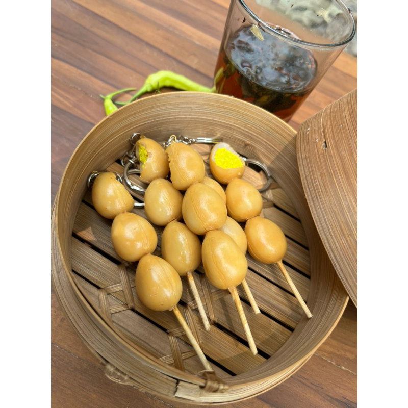 Gantungan Kunci Sate Telur Puyuh