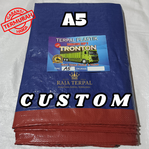 Terpal Tronton A5 Custom Meteran Plastik Tebal Lipat Lembaran Korea Biru Murah Untuk Tenda Kolam Ika