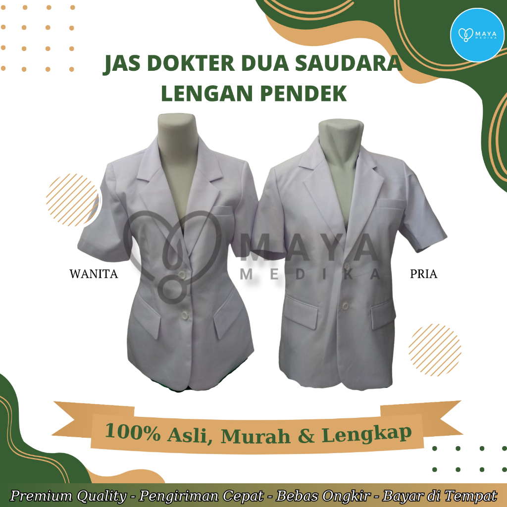 Jas Dokter Lengan Pendek Dua Saudara