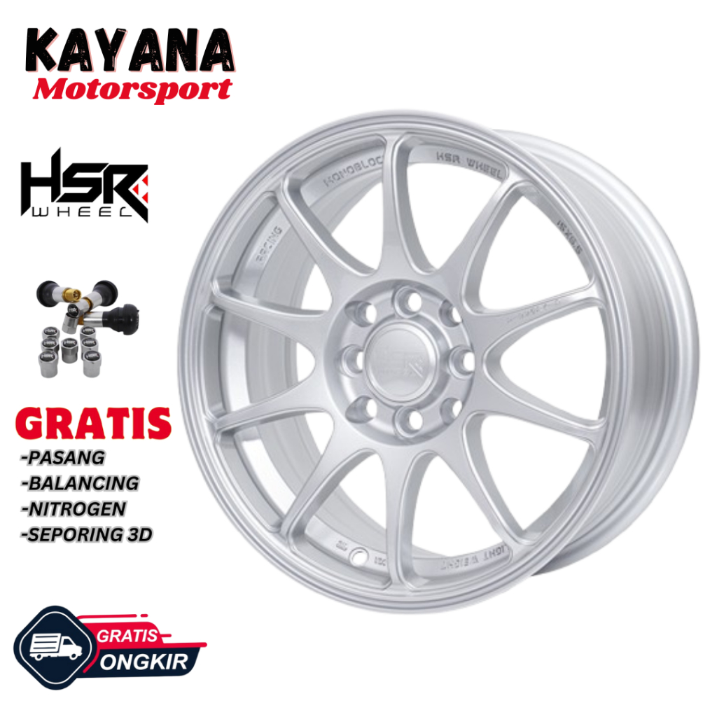 Velg Murah R15 Mobil Brio Agya Sigra Mobilio Velg Racing HSR Indy R15 Lebar 65 Et 42