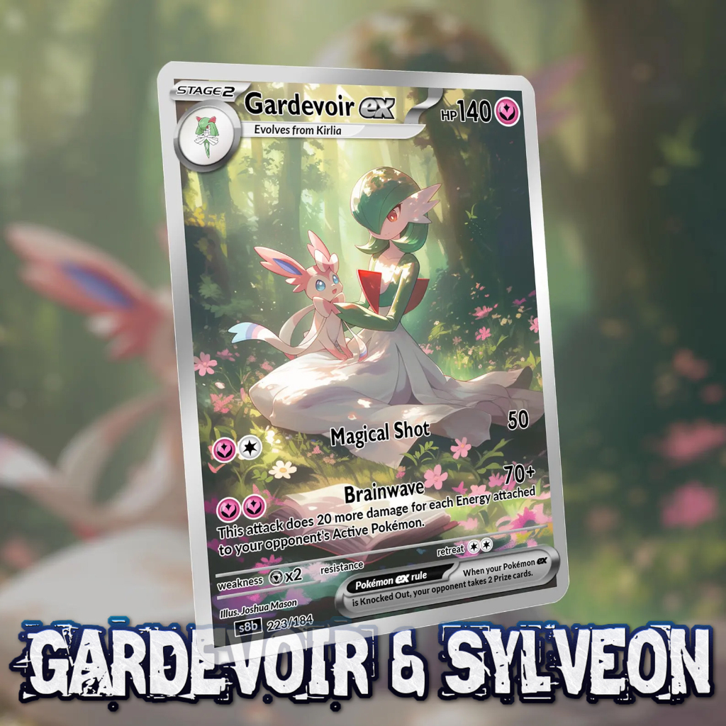 KARTU POKEMON TCG HOLOGRAM ENGLISH VERSION EX - GARDEVOIR AND SYLVEON