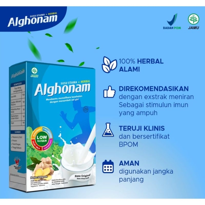 

Al ghonam Susu kambing etawa plus herbal//Susu etawa