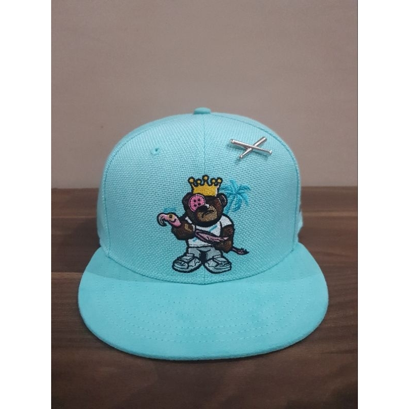 Topi Justfitteds Berlin Bear Flamingo 59FIFTY New Era Cap Crocket Size 7 3/8