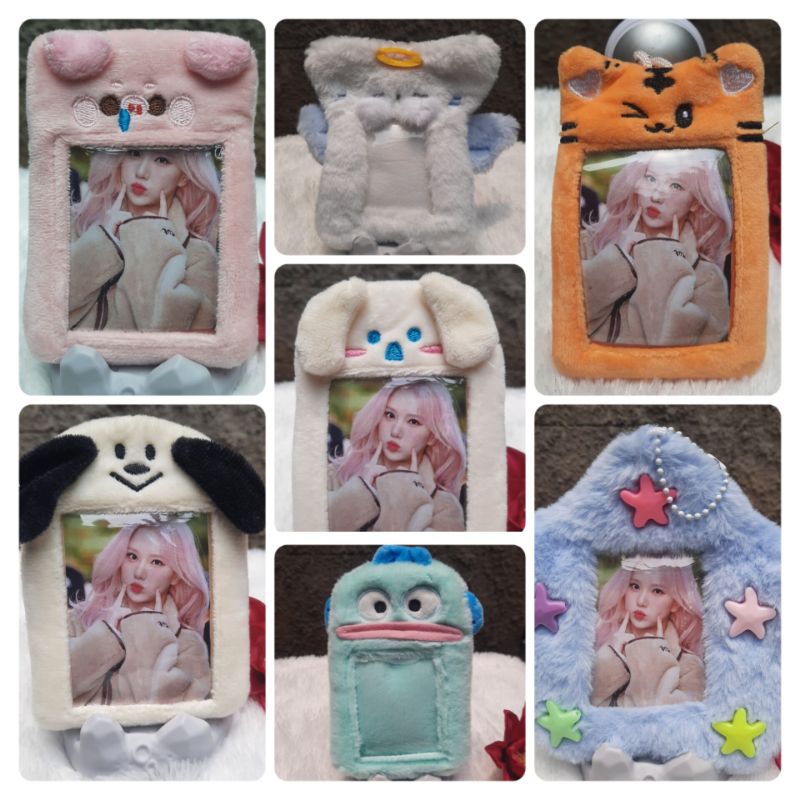 

[READY STOCK] [Grade B] Photocard Holder Cute Kawaii Fluffy Plushy PC ID Card Case KPop Cahol