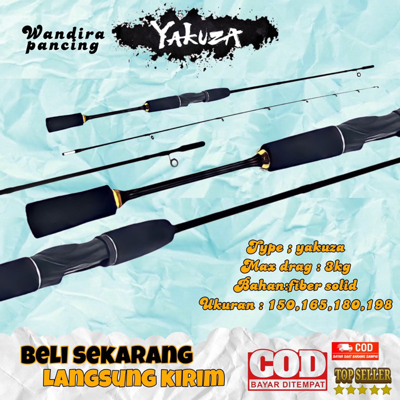 SATU SET JORAN ULTRALIGHT UL FIBER SOLID LENTUR 2-6 LB BENJIRO SAKURA YAKUZA 150 165 180 198 CM