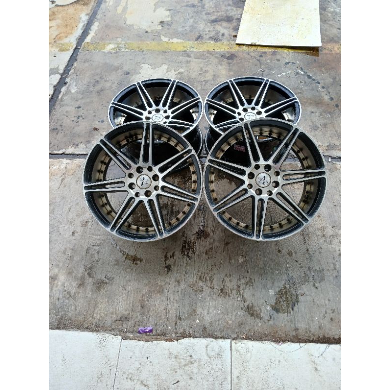 velg mobil racing second ring 17x7,5/8,5 kondisi pemakain