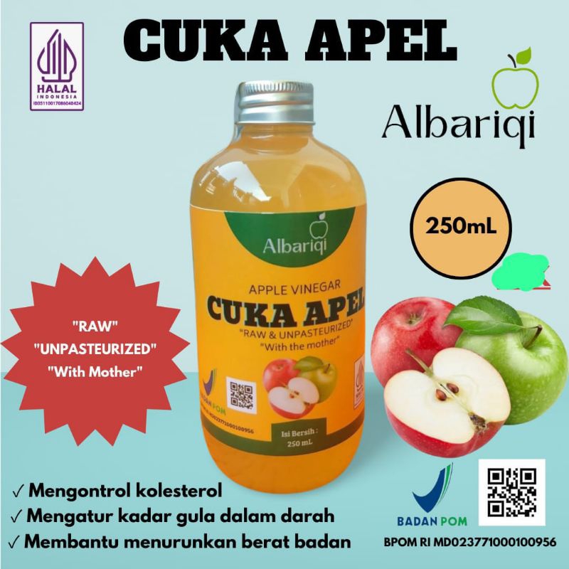 

Cuka apel batu 250 ml premium albariqi with mother (tutup silver)