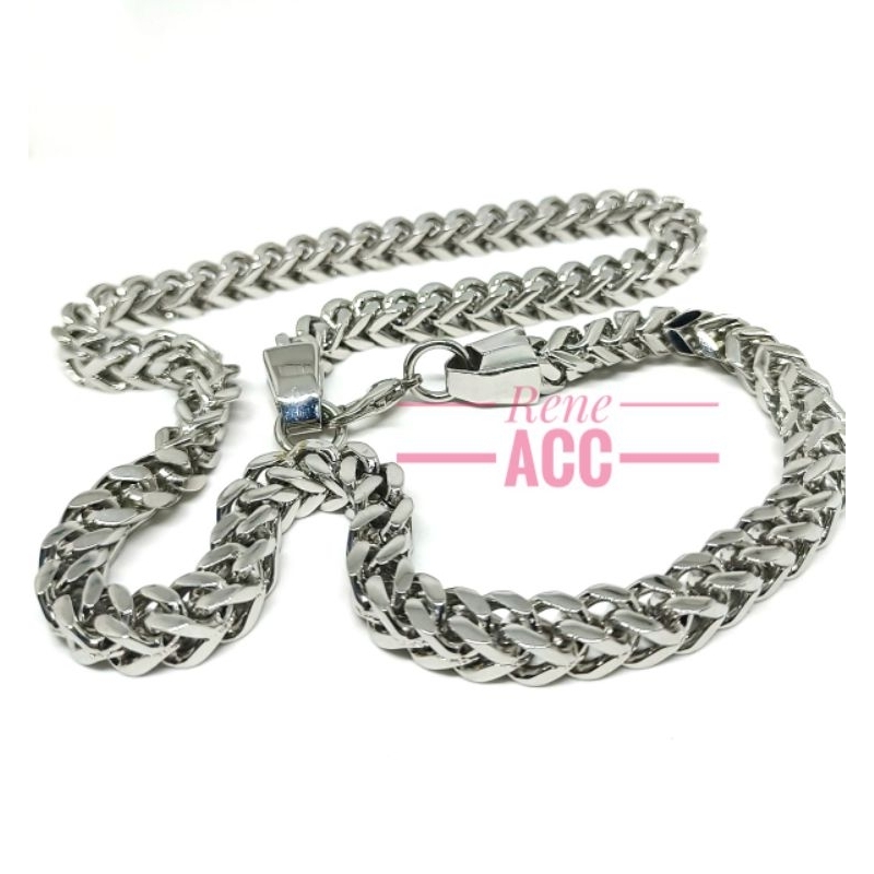 Kalung pria Rantai Besar Silver glossy Titanium super