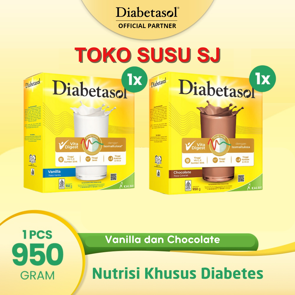 

DIABETASOL VANILA 950 gram/950gr/DIABETASOL COKLAT 950GR/dulu 1000 gram/1kg