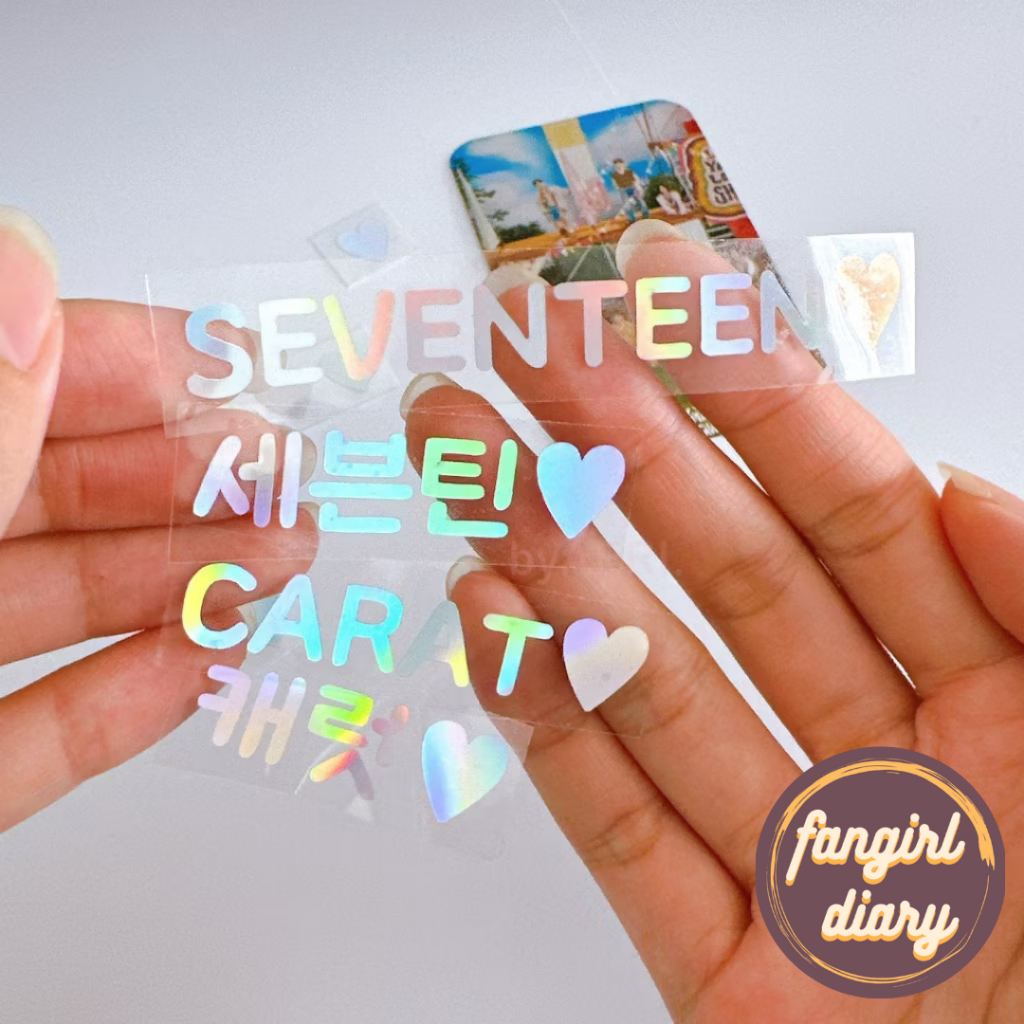 

SEVENTEEN SVT MINI TULISAN STICKER SET (NAME+HANGUL) LIGHTSTICK DECO STIKER HOLOGRAM