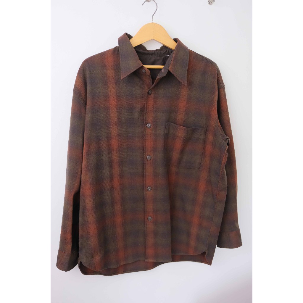 Uniqlo Kemeja Flannel Heavy Original Olive