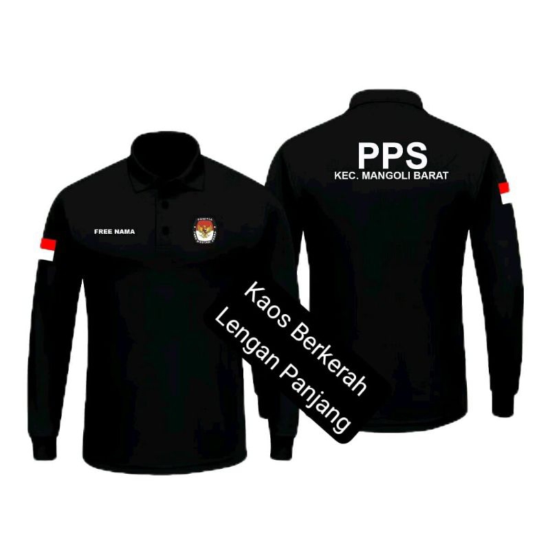 KAOS BERKERAH LENGAN PANJANG BERKERAH PPS KEC.MANGOLI BARAT FREE NAMA DIKAOS COD // KAOS BERKERAH PP