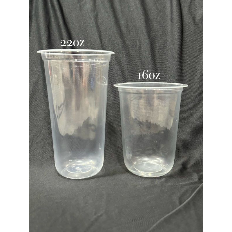GELAS PLASTIK 16oz 22oz OVAL GELAS MINUM POP ICE GELAS BOBA ISI 25PCS