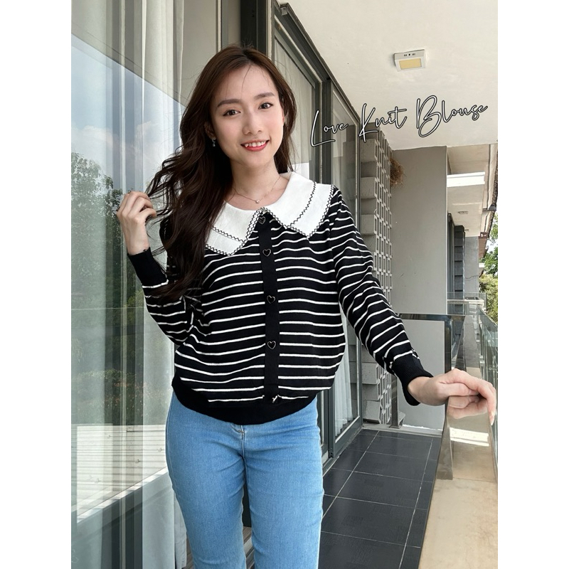 Love Knit Blouse | Korean Top | Korean Blouse