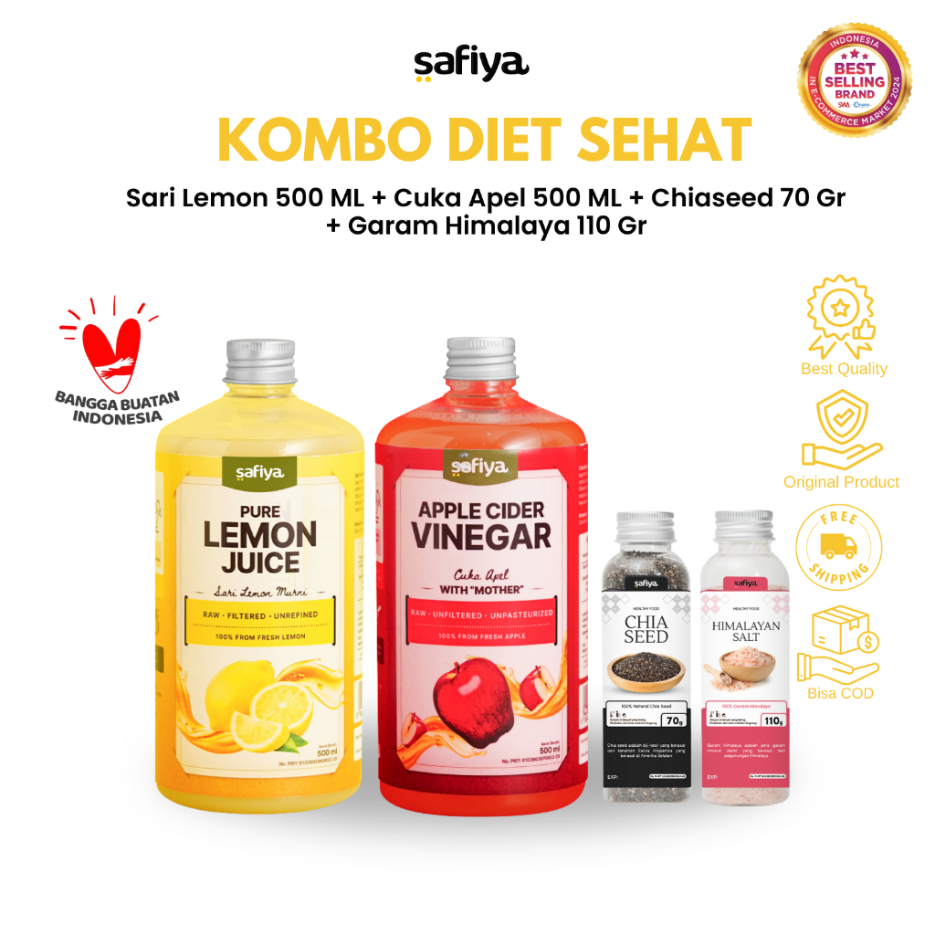 

Safiya Paket Diet 4in1 Cuka Sari Lemon Chiaseed Garam