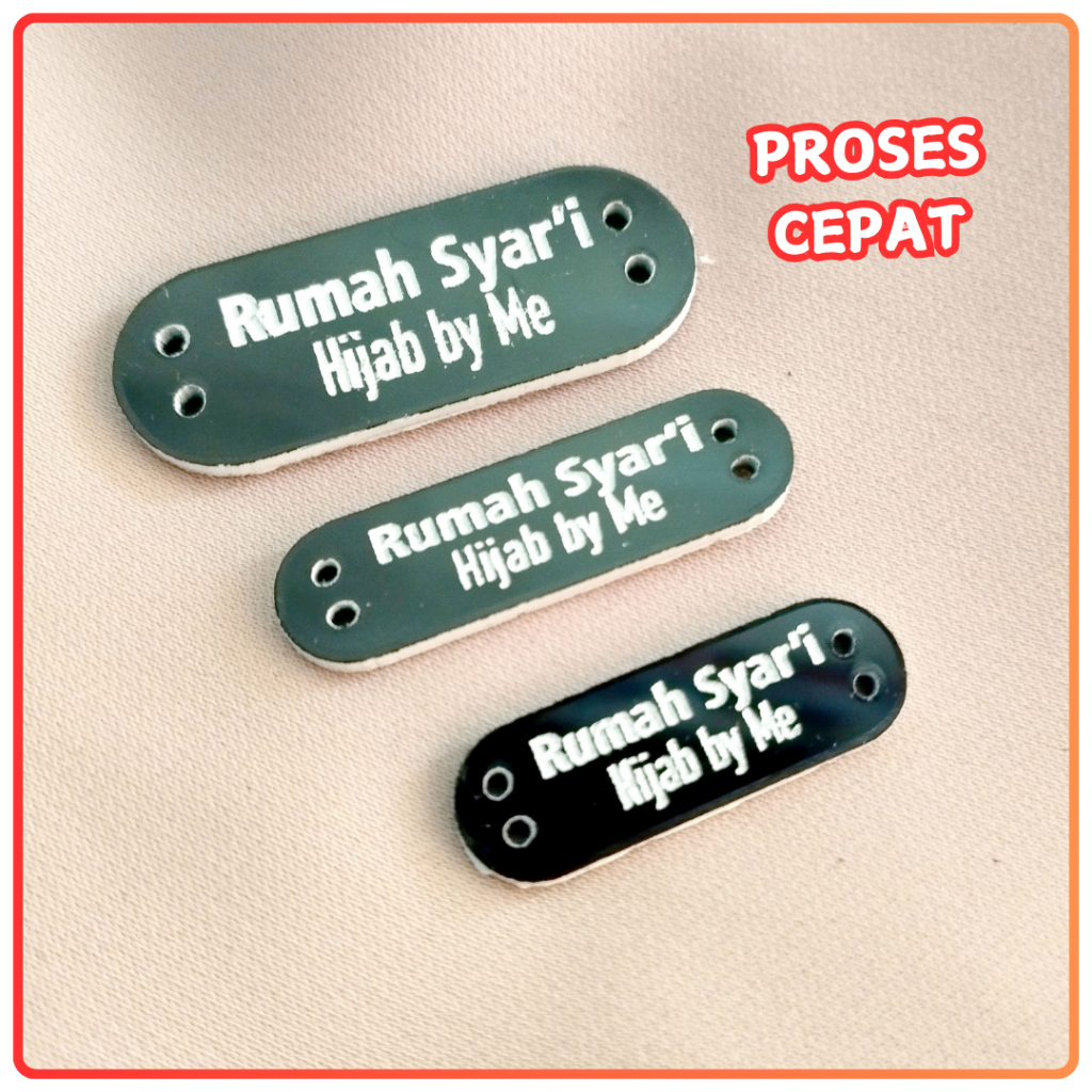 

Label akrilik hijab custom warna hitam