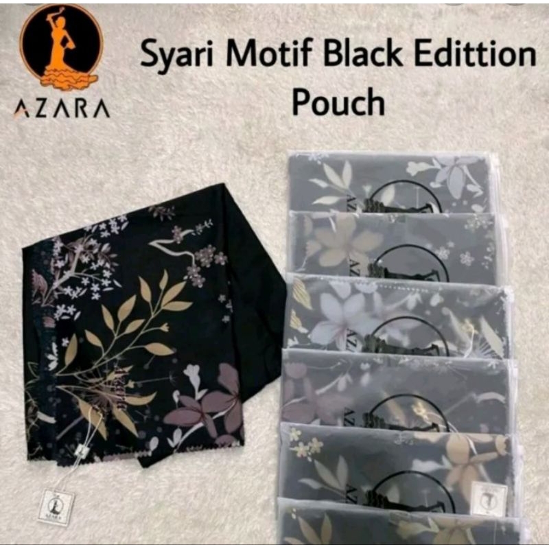 Hijab Kekinian 32 | Jilbab Kekinian | Azara Syar'i Motif Hitam Pouch Edition
