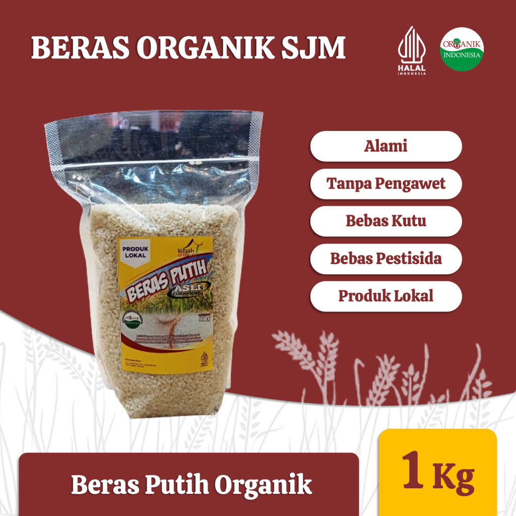 

Beras Putih Organik SJM Ukuran 1 Kg Tersertifikasi Organik dan Halal