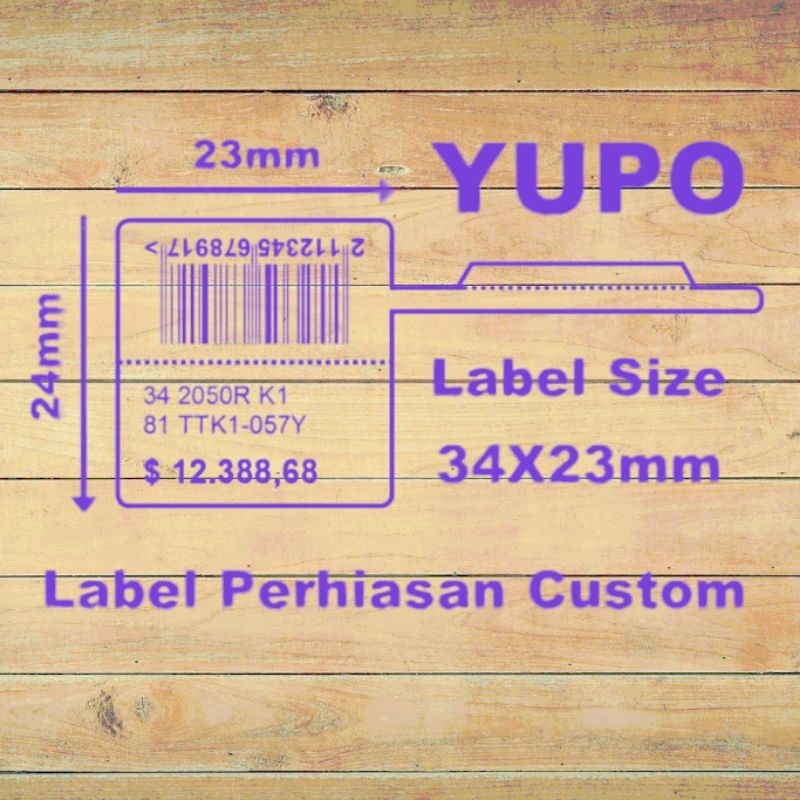 

cetak Label Perhiasan 24x23mm Yupo 300pcs