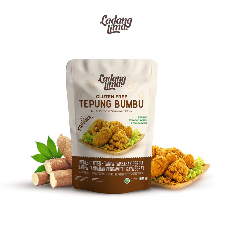 

Tepung Bumbu Serbaguna 150g Ladang Lima - Rempah Alami NO MSG Tepung Biang Fried Chicken Crispy