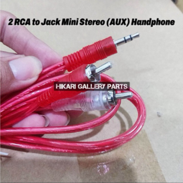Kabel Jack Auk Hp to speaker aktif / Kabel 2 Jack RCA to 1 Jack Mini Stereo (3,5mm) panjang 1,5 mete