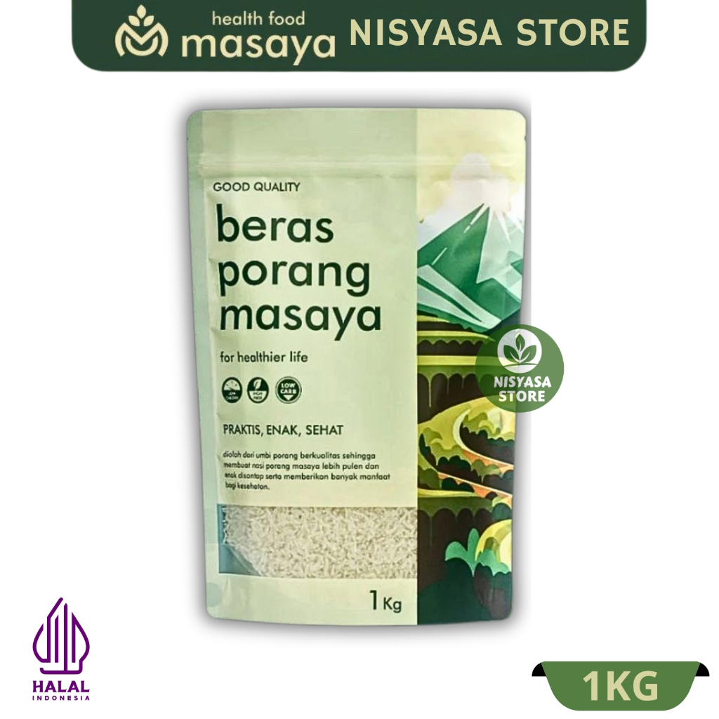 

Masaya Beras Porang 1kg Shirataki Konjac Rice Diet Rendah Kalori