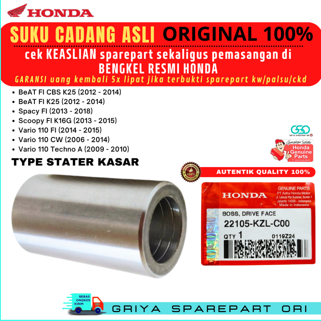 Bosh rumah roller Beat Fi Original HONDA Bos Bushing Scoopy Fi Ori AHM Spacy Fi Bosh rumah roller Va