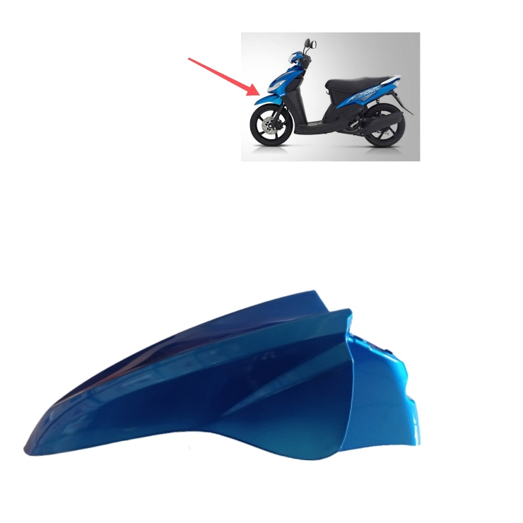 SPAKBOR DEPAN MIO SMILE BIRU MUDA / FRONT FENDER MIO 08 BIRU MUDA MERK WIN