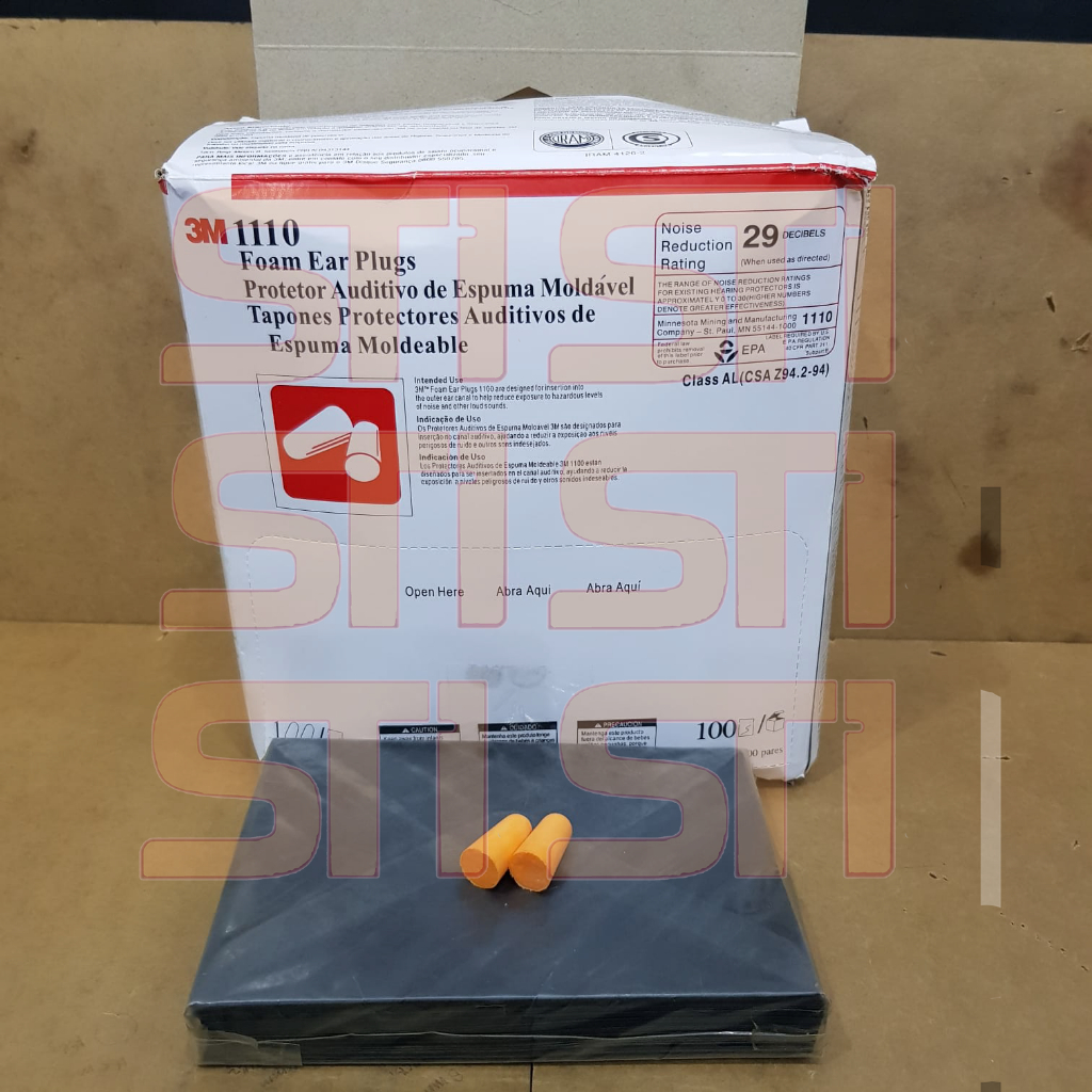 3M Earplug 1100 Pelindung Penutup Telinga Foam Ear Plug Protector