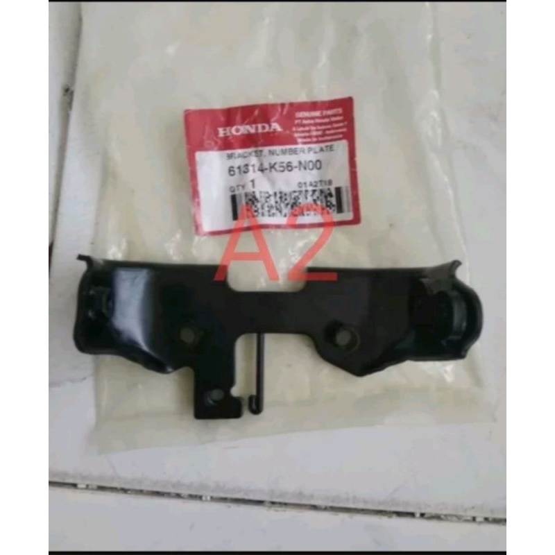 besi braket breket dudukan kedudukan plat nomor depan new sonic 150 fi 61314-K56-N00 original AHM