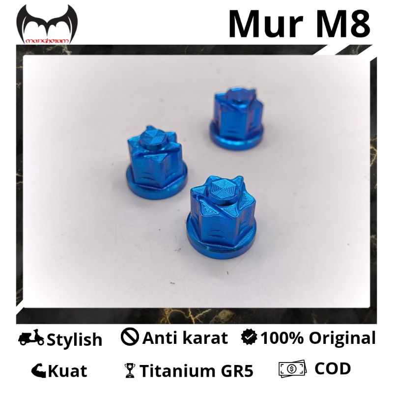 Mur M8 Drat 12 Mur Tutup Titanium GR5