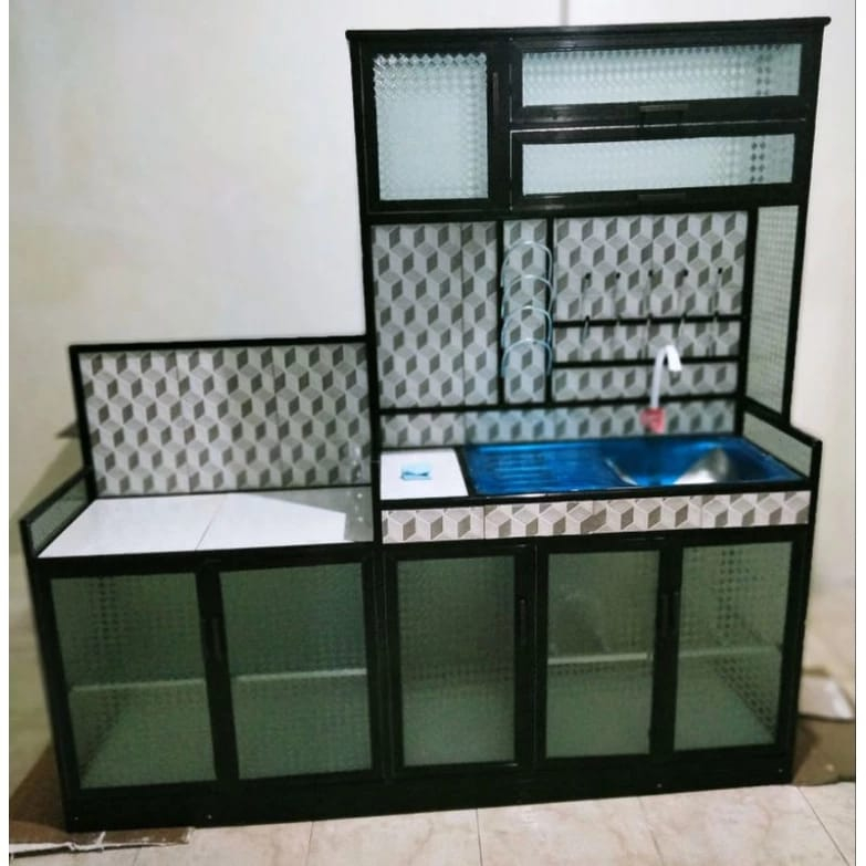 kitchen set atas bawah alumunium/KSB180/rak piring alumunium/Premium original/ONLY JABODETABEK