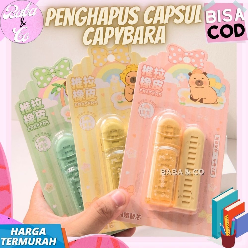 

PENGHAPUS CAPYBRA KAPSUL LUCU UNIK ERASER PENGHAPUS PENSIL KAPIBARA CAPSUL