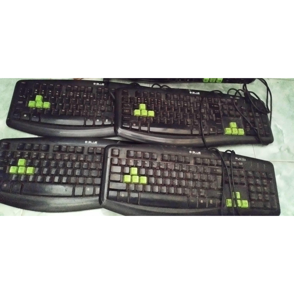 Keyboard Genius dan Keyboard E-blue Elated R8 Komputer second bekas fungsi normal dan rusak