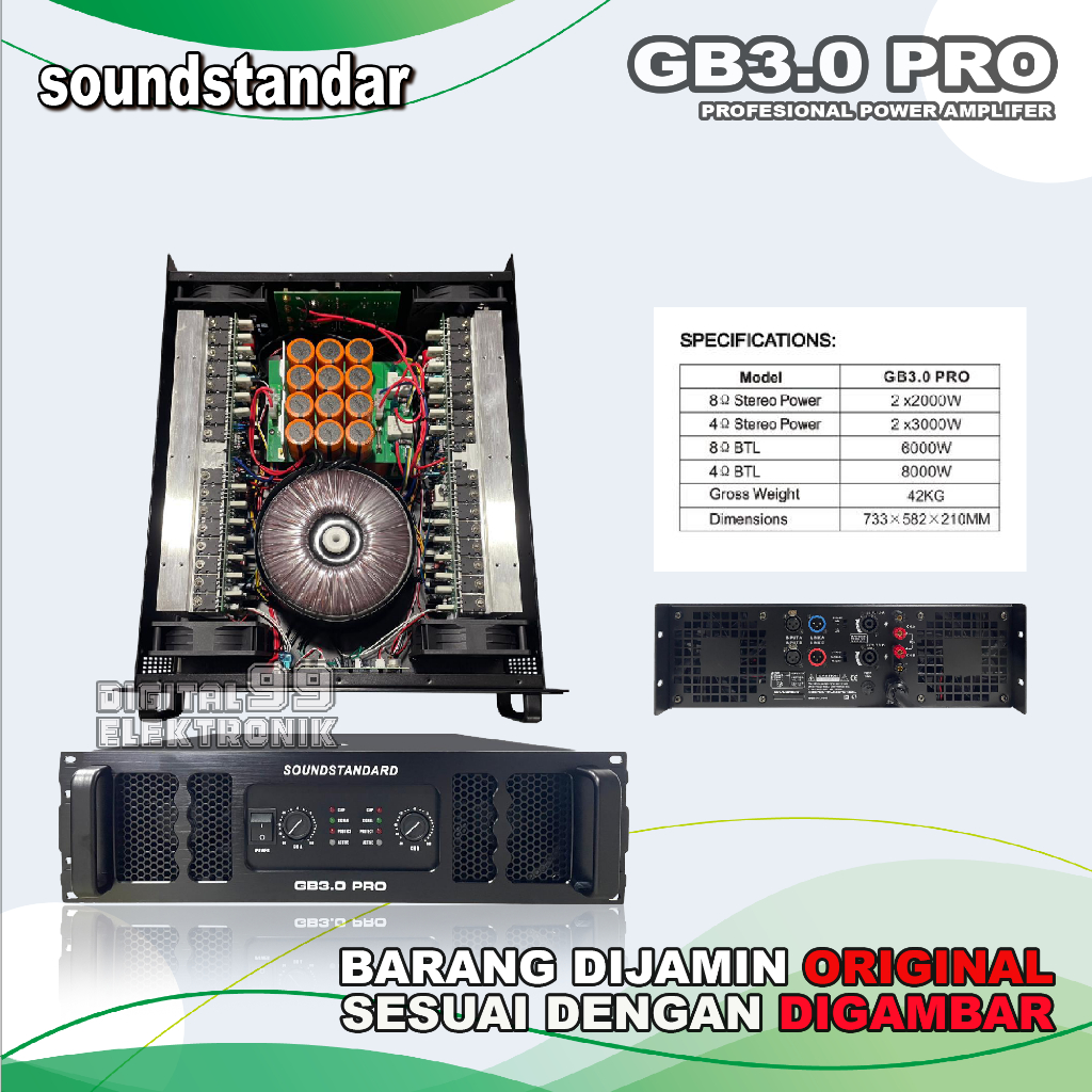 Power Amplifier 2 Channel SOUNDSTANDARD GB-3.0PRO | GB 3.0 PRO