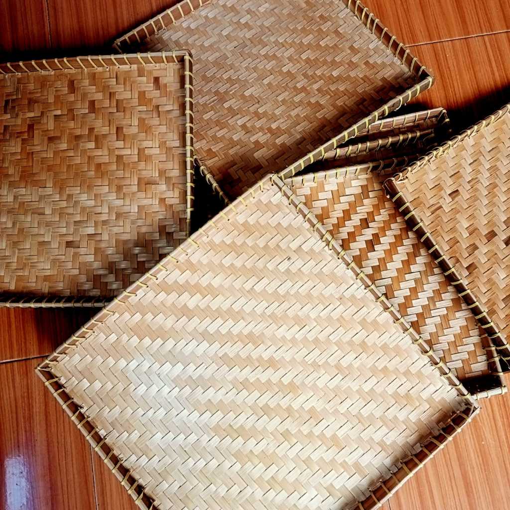 Tampah kotak premium/tampah hantaran unik / tempat tumpeng/ tempat kue ulang tahun/ tampah bambu