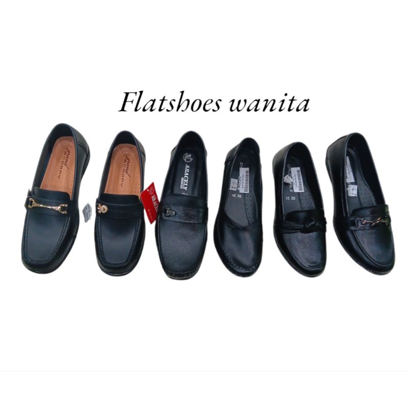 flatshoes warna hitam kerja wanita