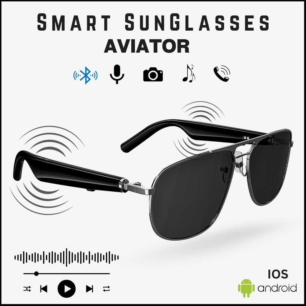 ELAVO G1 Kacamata Pintar Smart Sun Glasses Pria Wanita Unisex Gentle Earphone Headset Bluetooth Anti