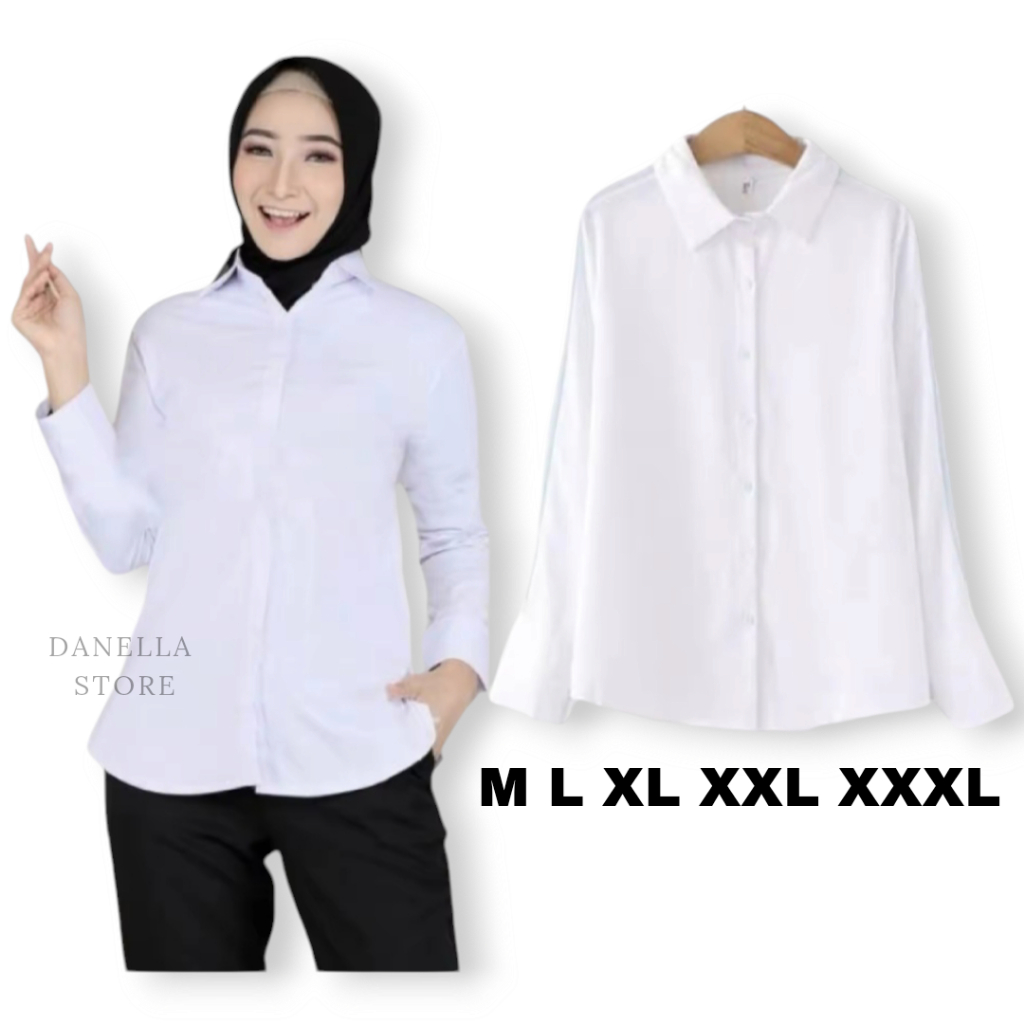 Kemeja Putih Wanita Kemeja Kerja Wanita Hem Putih Lengan Panjang