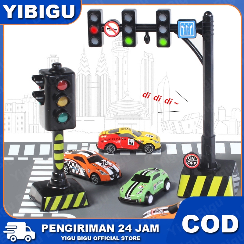 COD Mainan Traffic light / lampu lalu lintas / Lampu merah