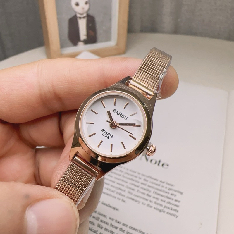 [BEST SELLER] Jam Tangan Wanita BARSH Rosegold Elegan Anti Karat | Korean Vintage Quartz