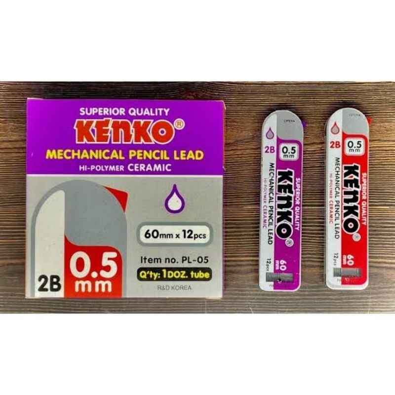 

isi pensil mekanik refill mechanical pensil propelling pencil 2B 0.5mm kenko PL-05