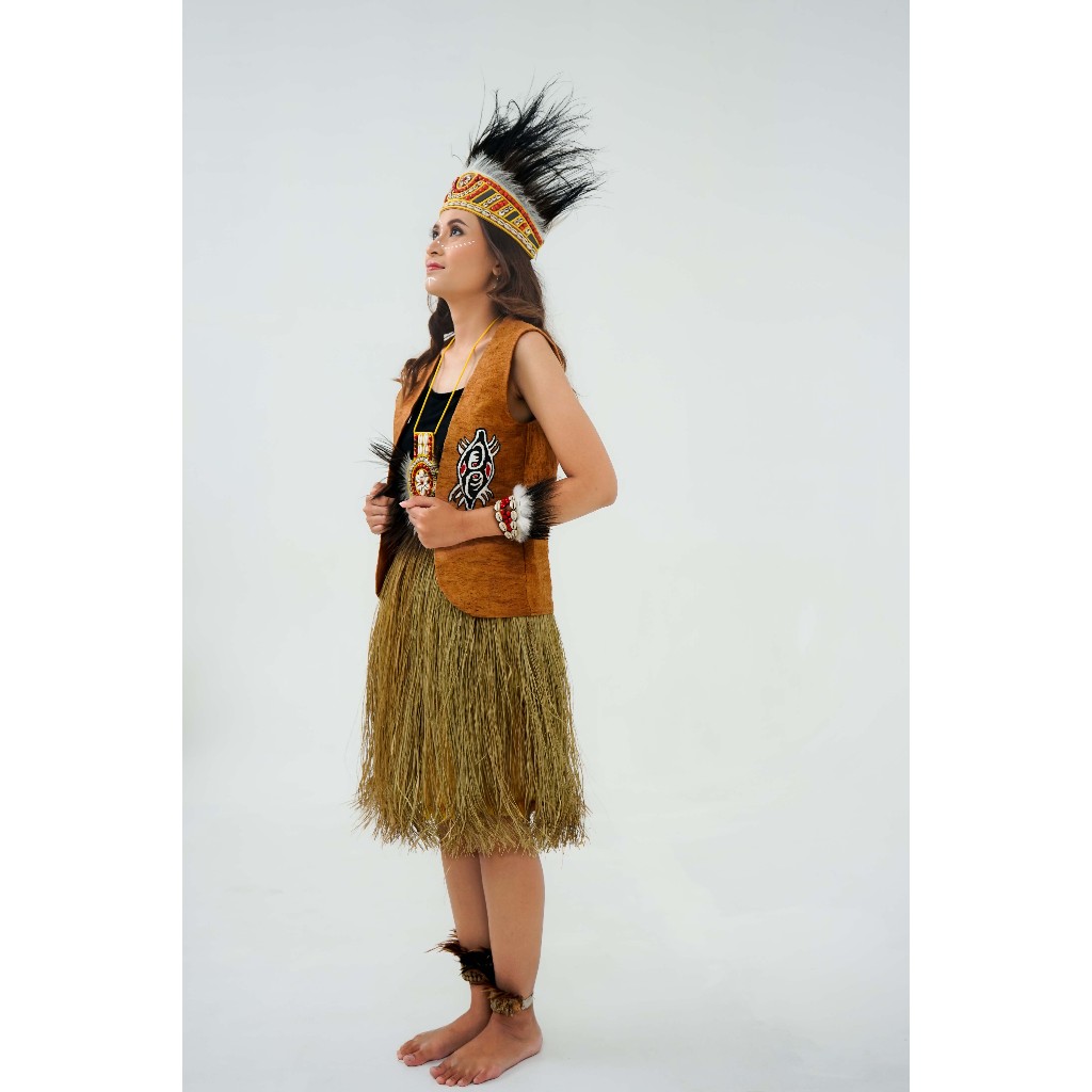 Paket Baju Adat Papua Lengkap + Rompi Kulit Kayu