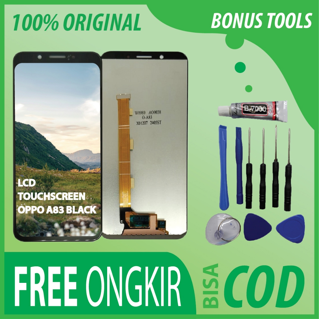 【ORIGINAL 100%】LCD TOUCHSCREEN OPPO A83 BLACK FULLSET TOUCHSCREEN / ORIGINAL100%