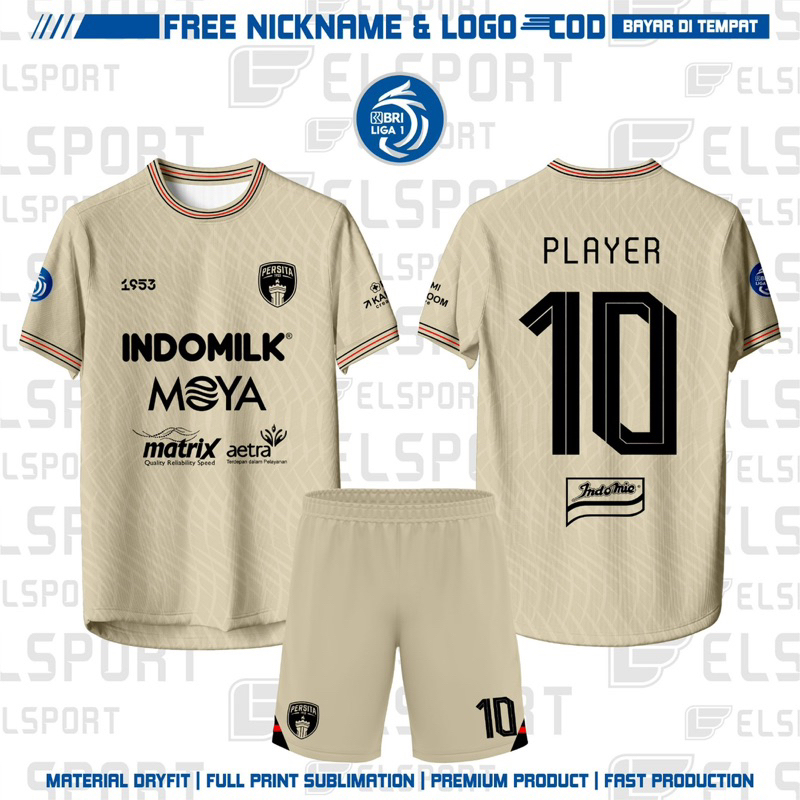 Jersey Away Persita Tanggeran Gratis Pasang Nama& No Punggung