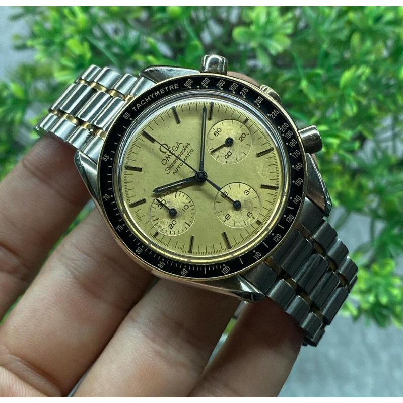 Omega Speedmaster Reduced Chronograph Gold Dial Two Tone Automatic 39mm