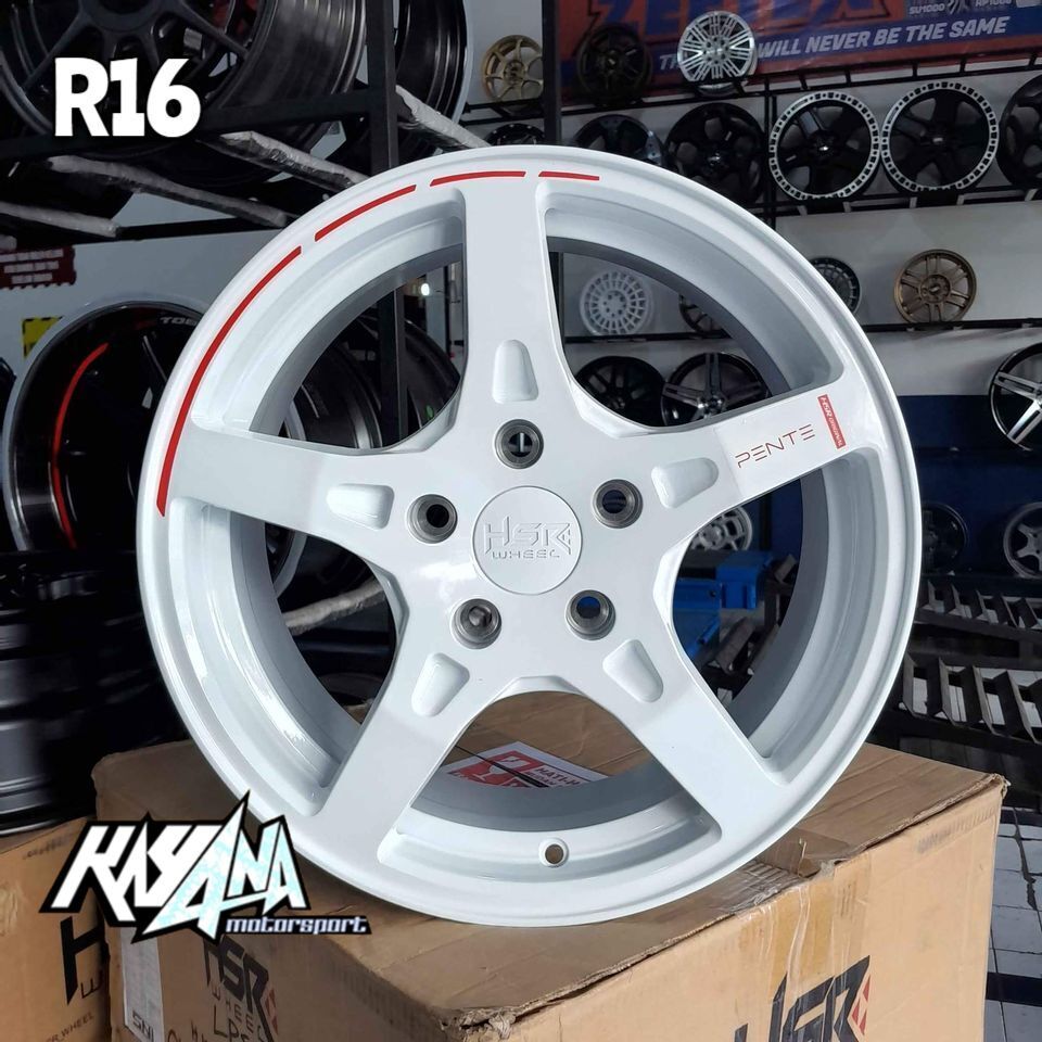 VELG MOBIL PALANG 5 LEBAR 7 ET 42 VELG RACING HSR PENTE R16 WHITE MOBIL XPANDER INNOVA RUSH ERTIGA