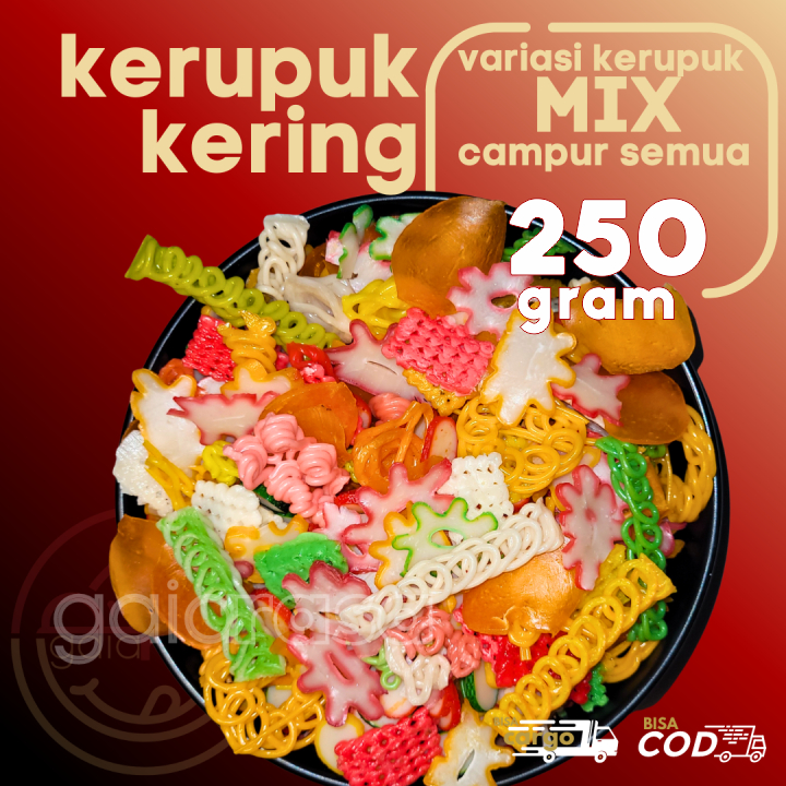 

Kerupuk Kering 250g MIX CAMPUR RANDOM Bahan Seblak by GaiaRasa